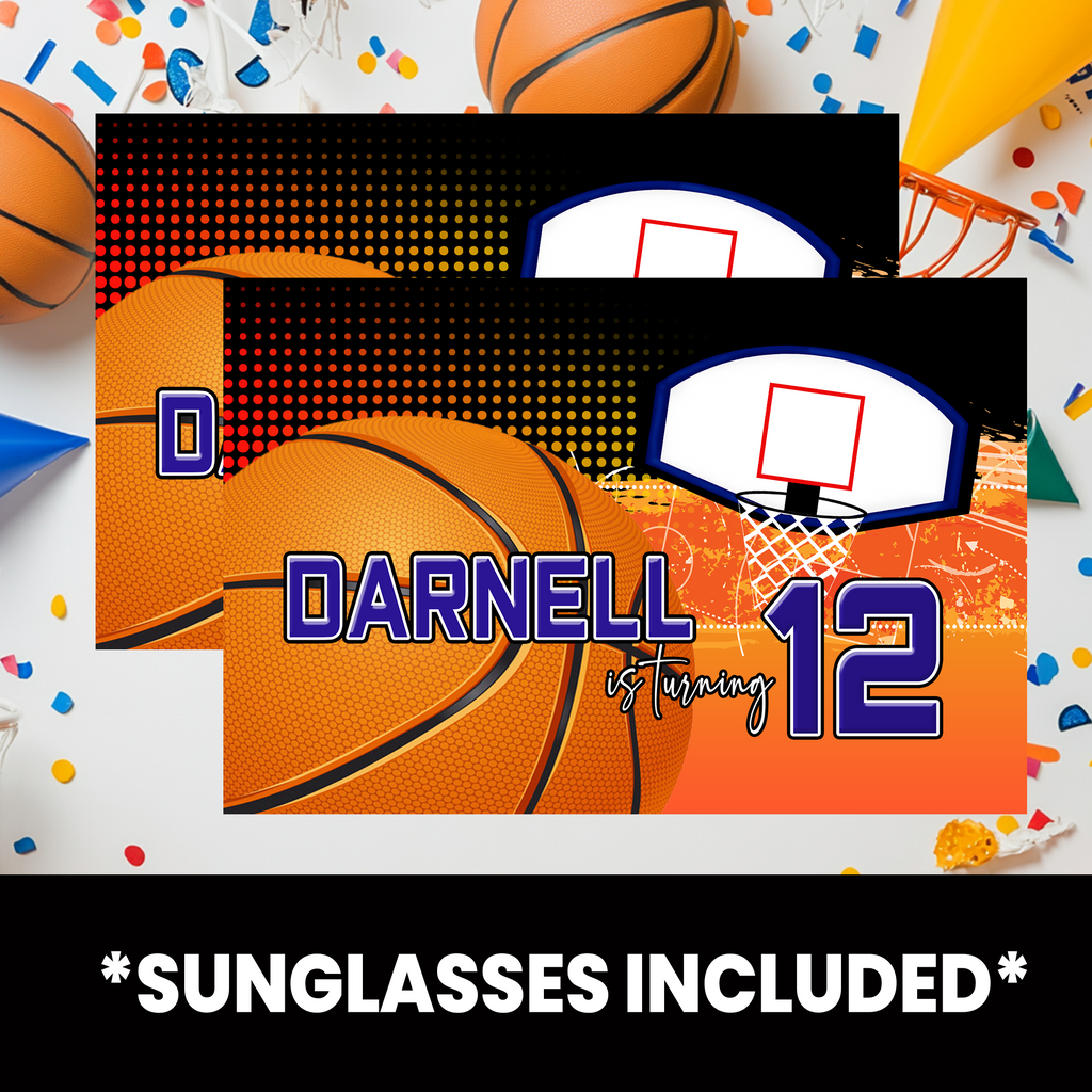 Basketball Theme | Party Favor Sunglasses | Sports Birthday Accessories | Printed & Assembled