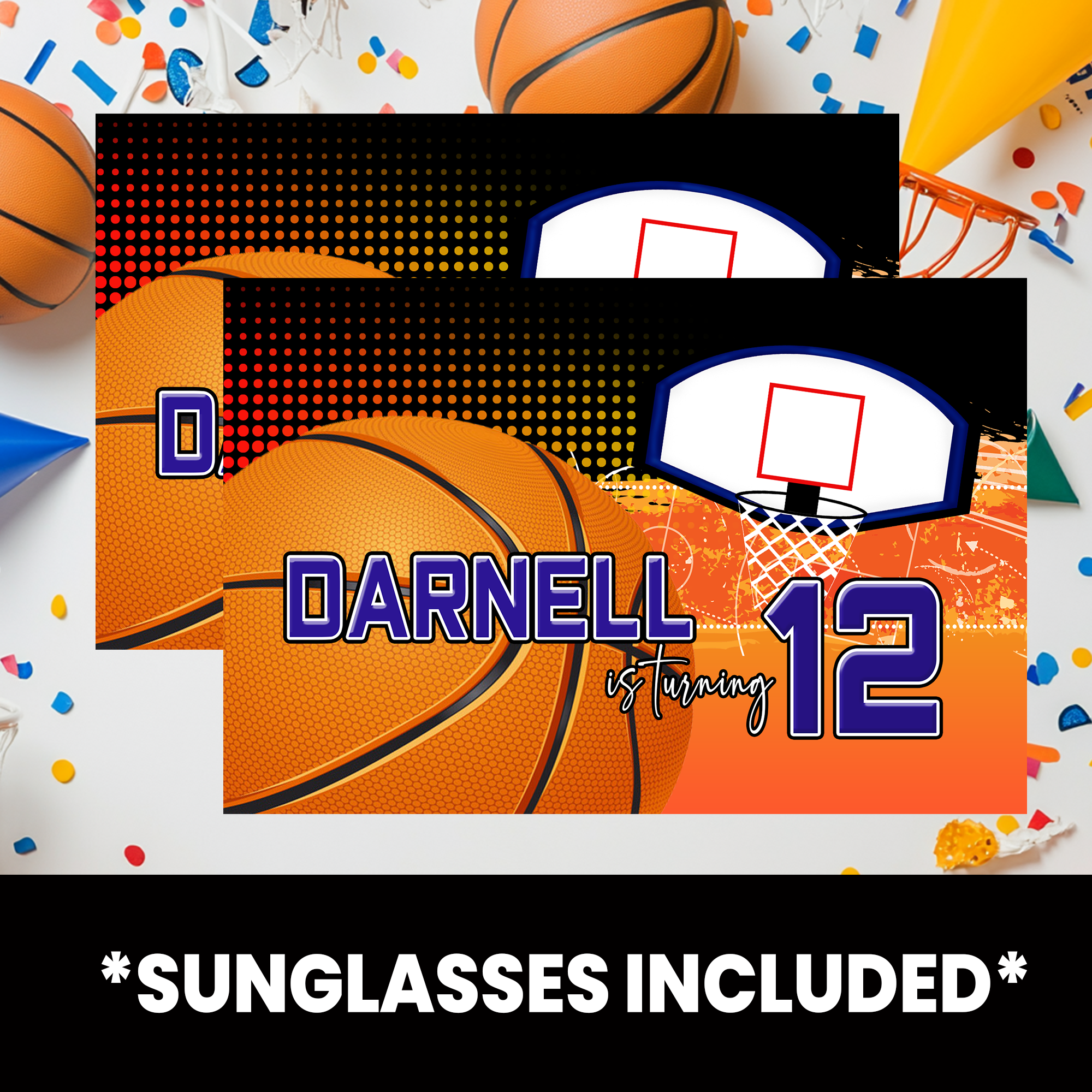 Basketball Theme | Party Favor Sunglasses | Sports Birthday Accessories | Printed & Assembled