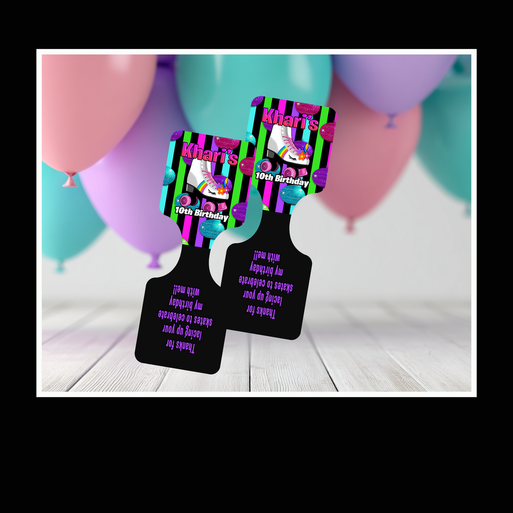 Roller Skate Party Scrunchie & Bracelet | Roller Skate Birthday | Girls Party Favor Set