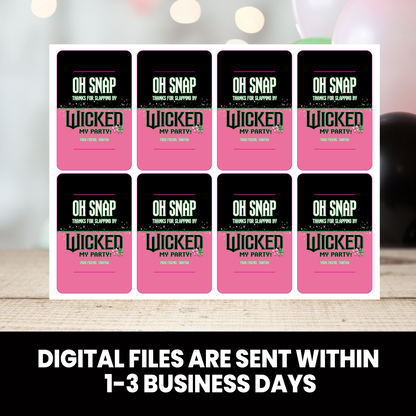 Wicked Inspired | Slap Bracelet Cards | Custom Party Favor | Birthday Party Favors