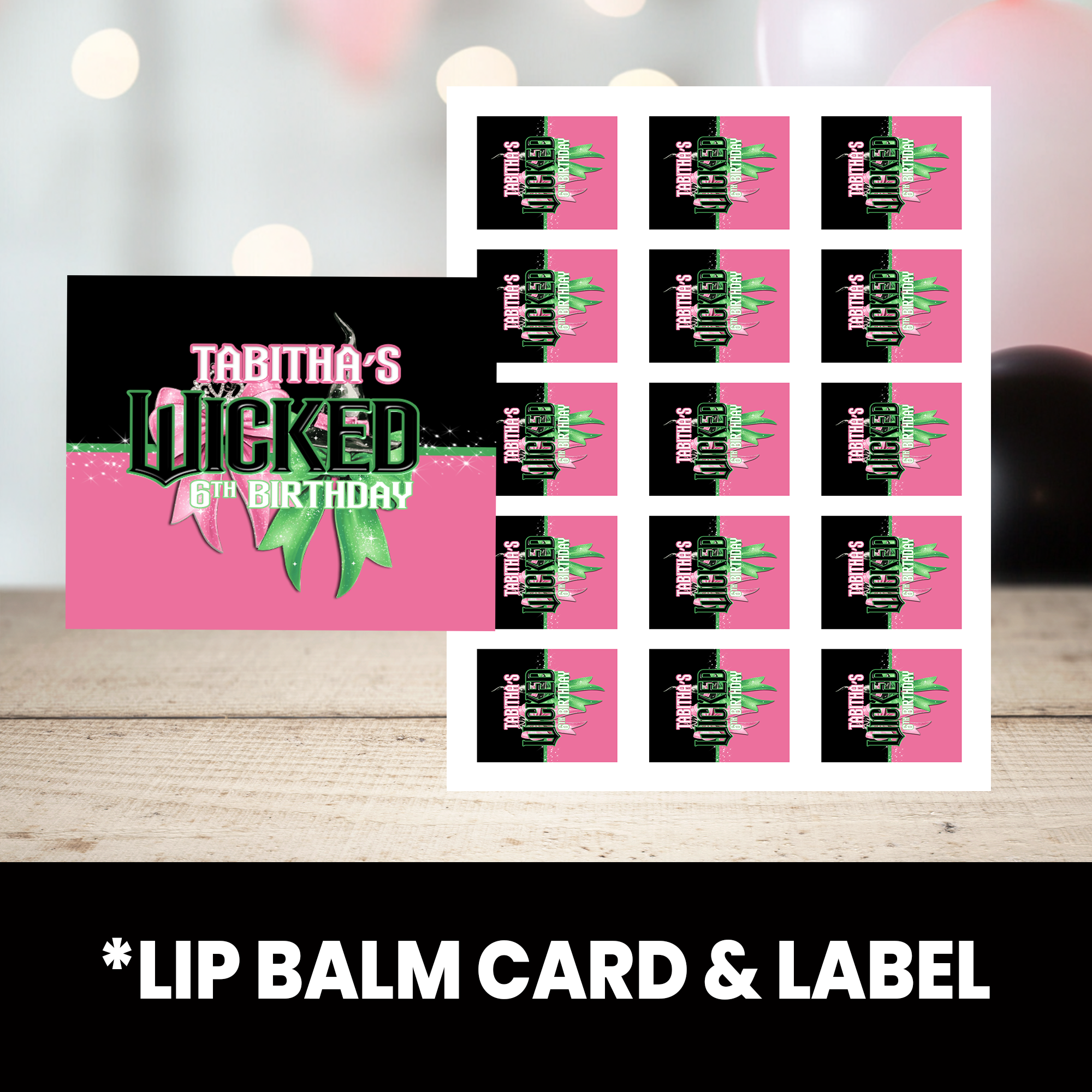 Wicked Inspired Lip Balm Favors | Personalized Lip Balm Party Favors | Birthday Favors