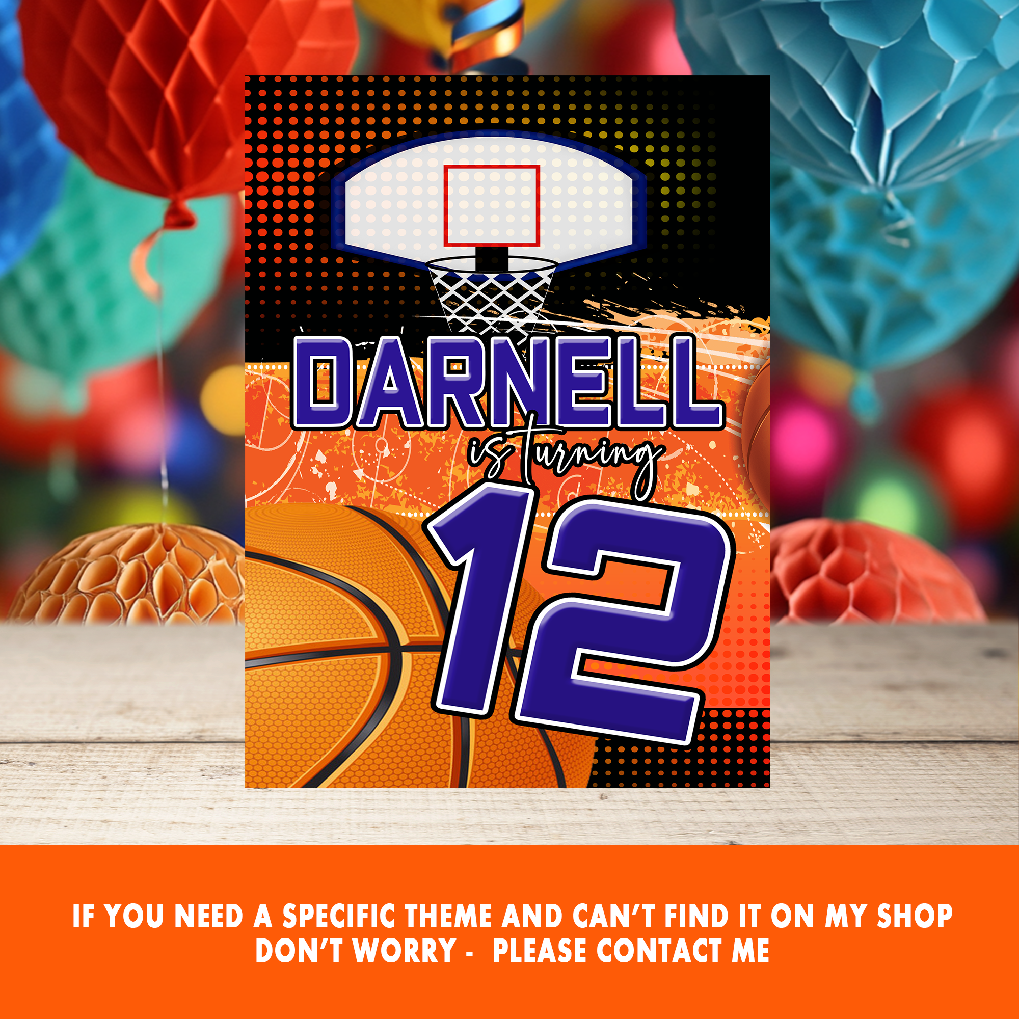 Nothing But Net! | Basketball Gift Bags, Gable Boxes & Shoe Boxes | Sports Birthday Theme | Digital & Print Options