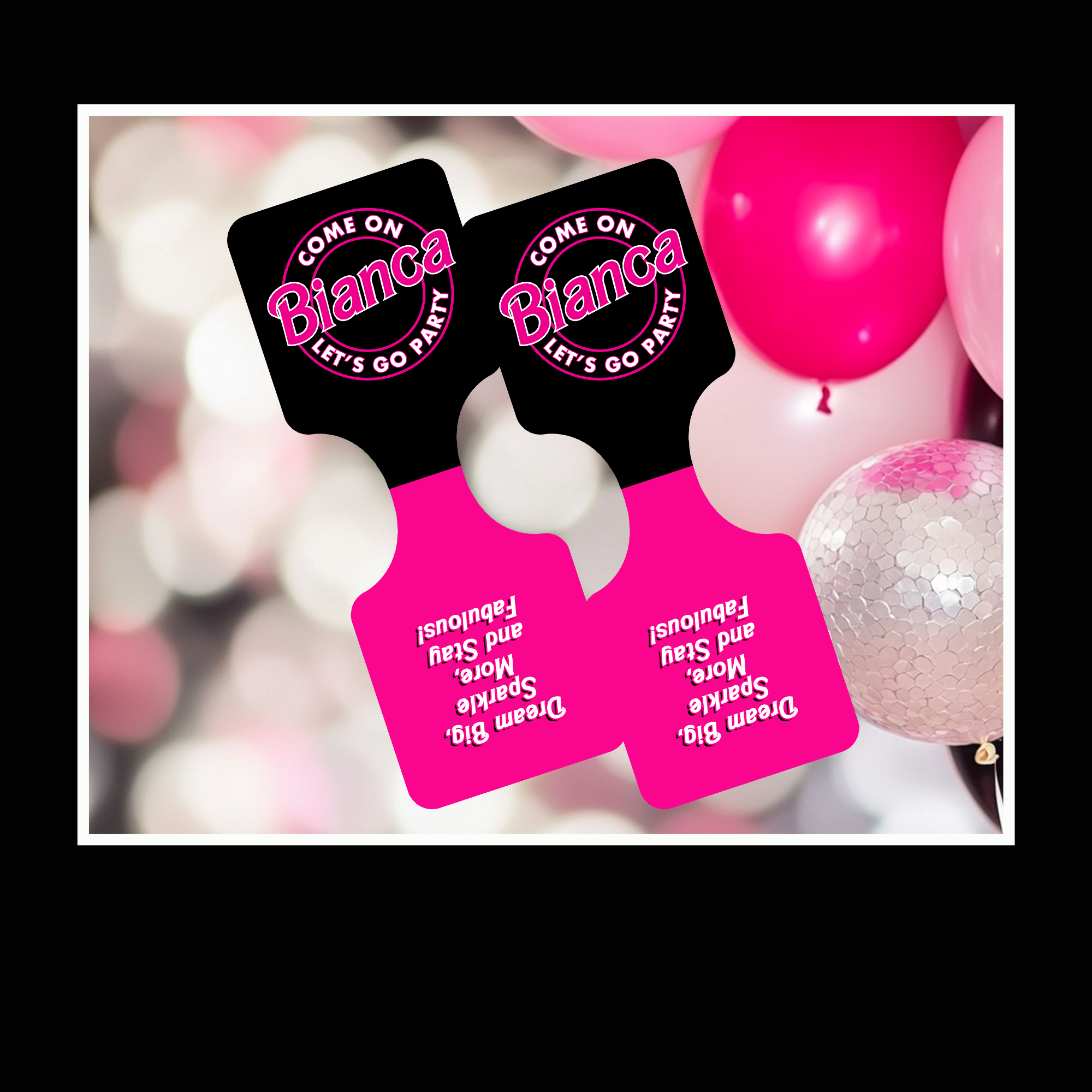 Let's Go Party Scrunchie & Bracelet Set | Personalized Birthday Party Favor | Doll Inspired Favors