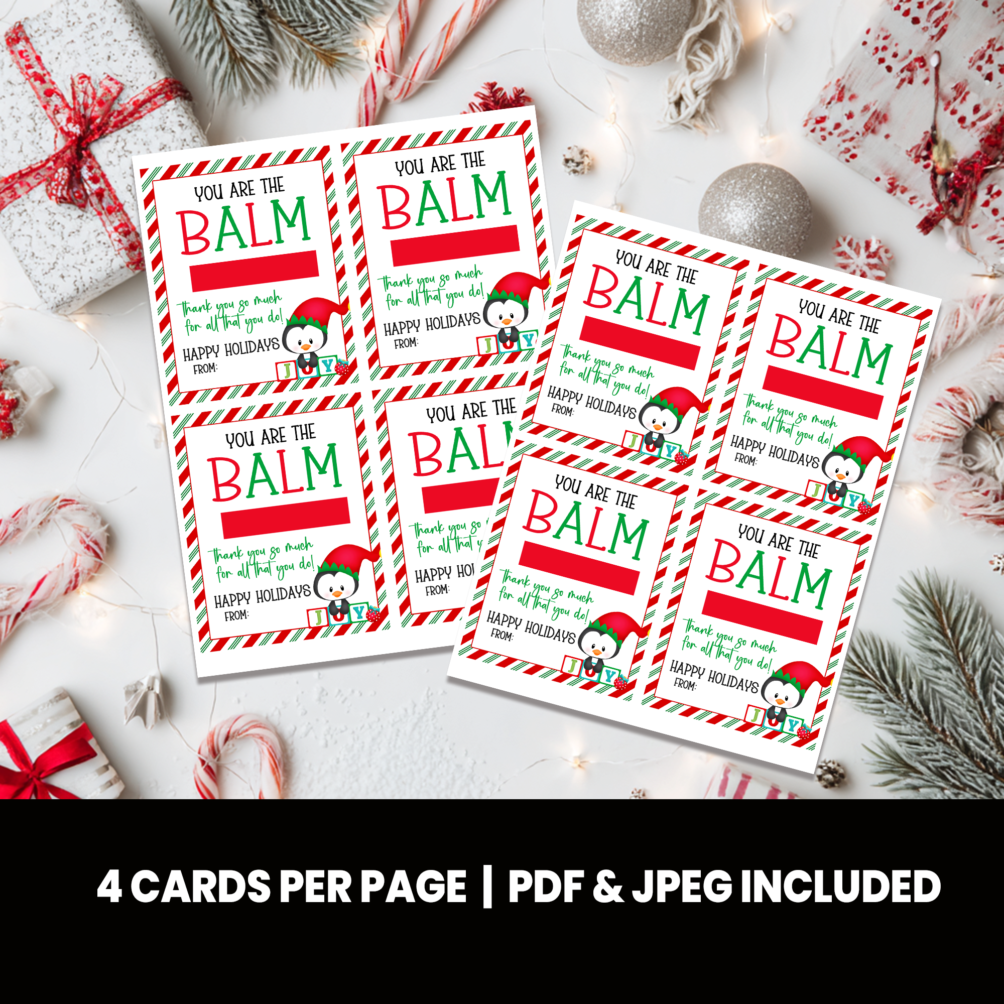 You're the Balm | Lip Balm Card | Christmas Favor | Digital Instant Download