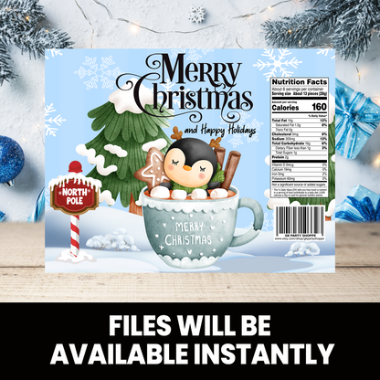 Chip Bag Wrapper | Christmas Party Treat | Adorable Chip Bag Christmas Party Favors | Party Chip Bag Wrapper | INSTANT DOWNLOAD