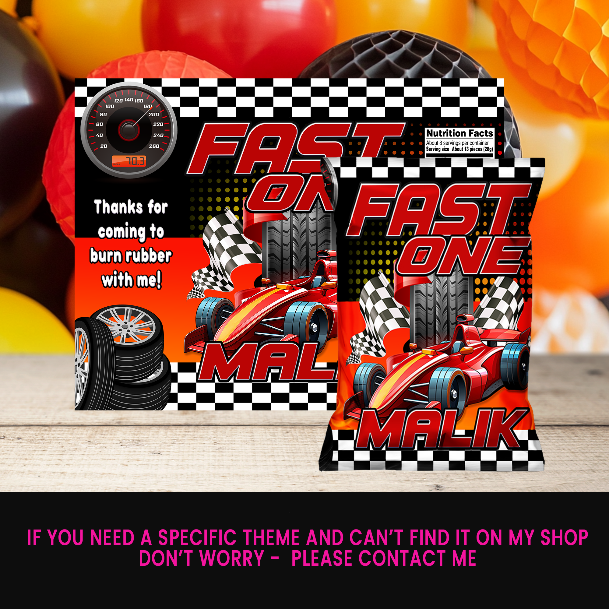 The Fast One is Here! | Race Car Party Favor Wrappers or Labels | 1st Birthday Printable | Digital & Print Options