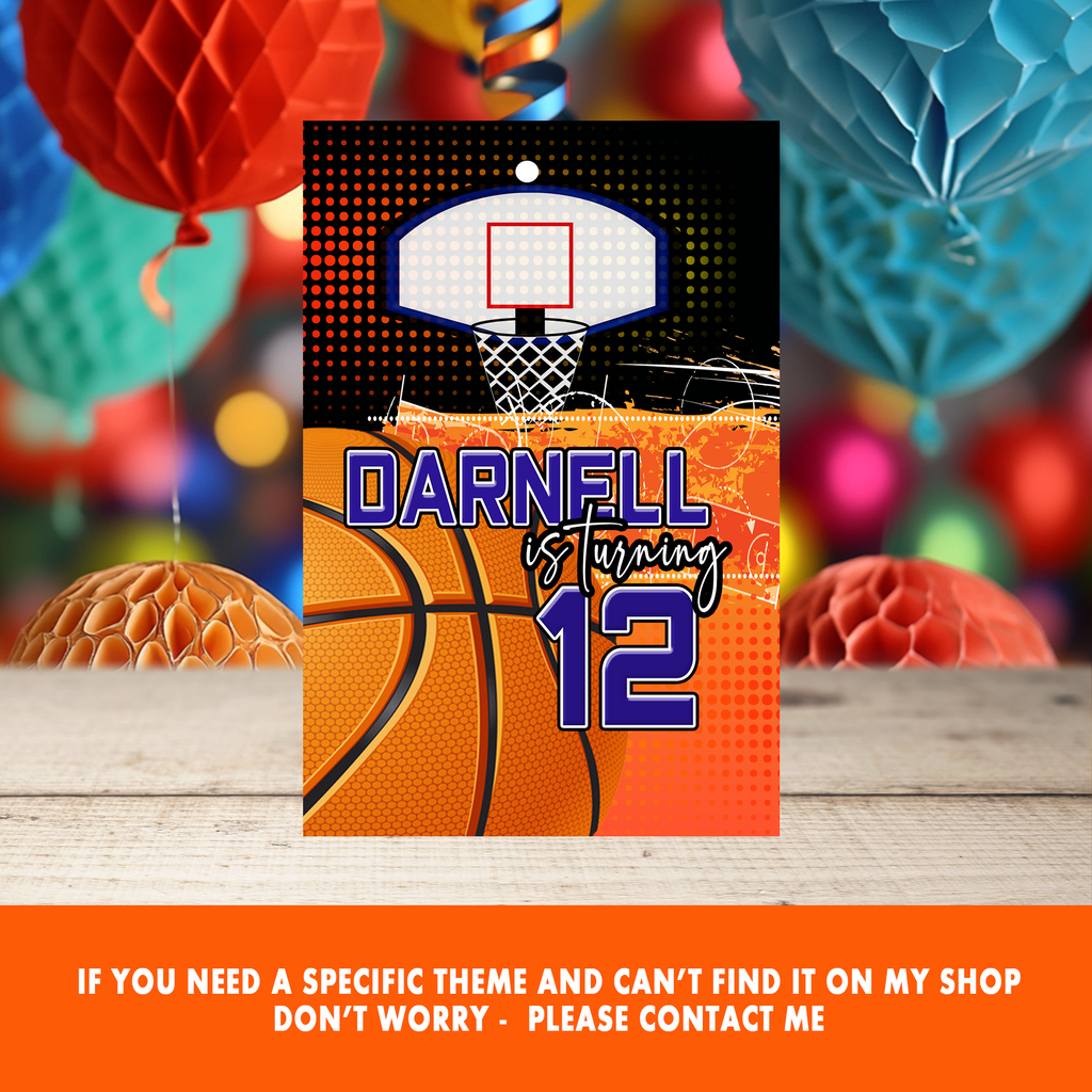 Basketball Theme | Juice Pouch Label Party Favor | Sports Birthday Party | Digital + Print Option