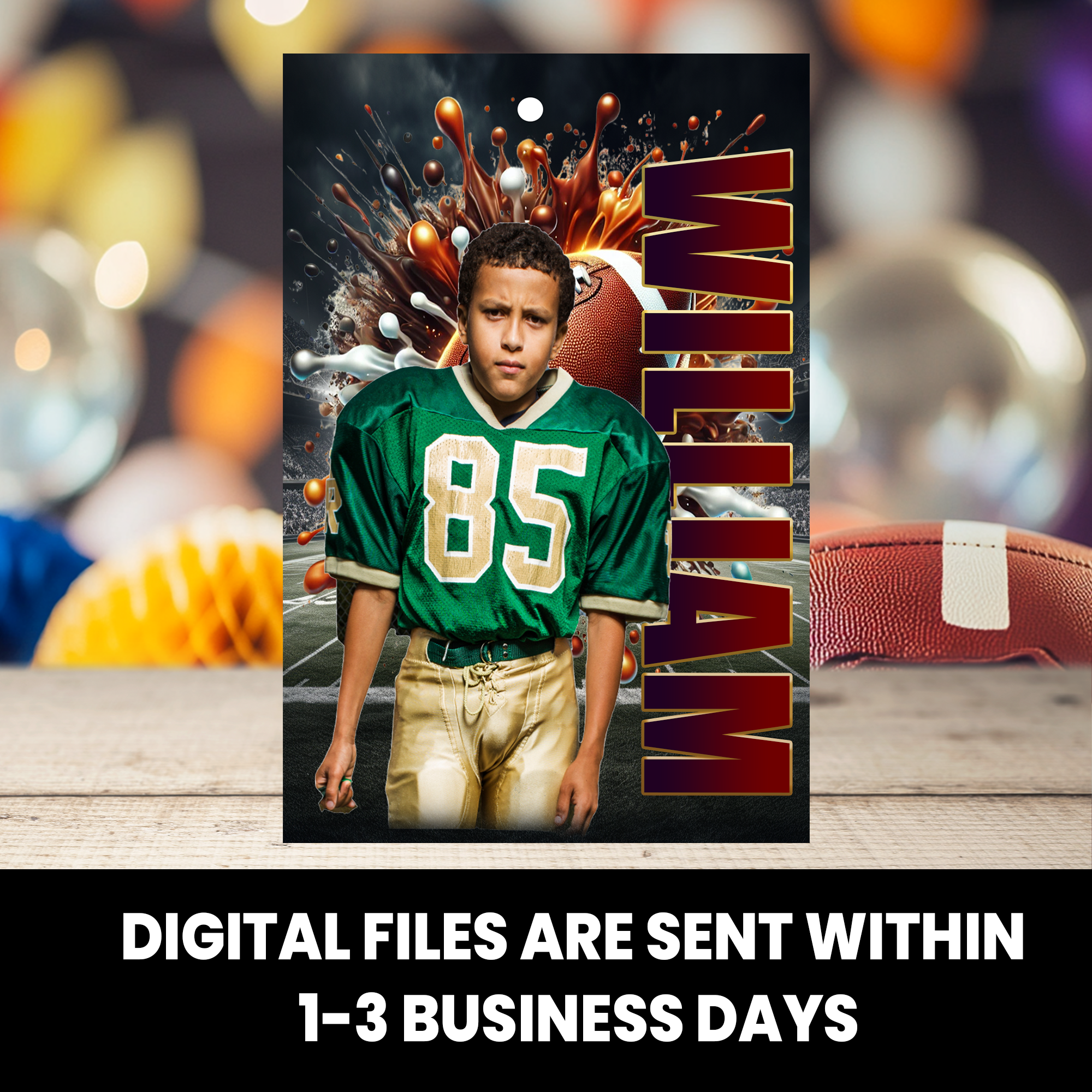 Football Theme | Juice Pouch Label Party Favor with Photo | Sports Birthday Party | Digital + Print Option