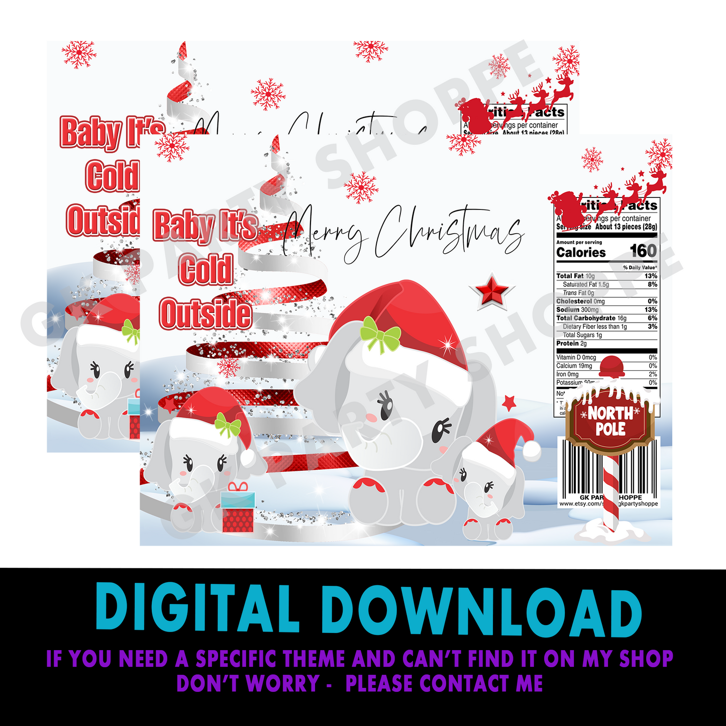 CHIP BAG | CHRISTMAS | DIGITAL INSTANT DOWNLOAD