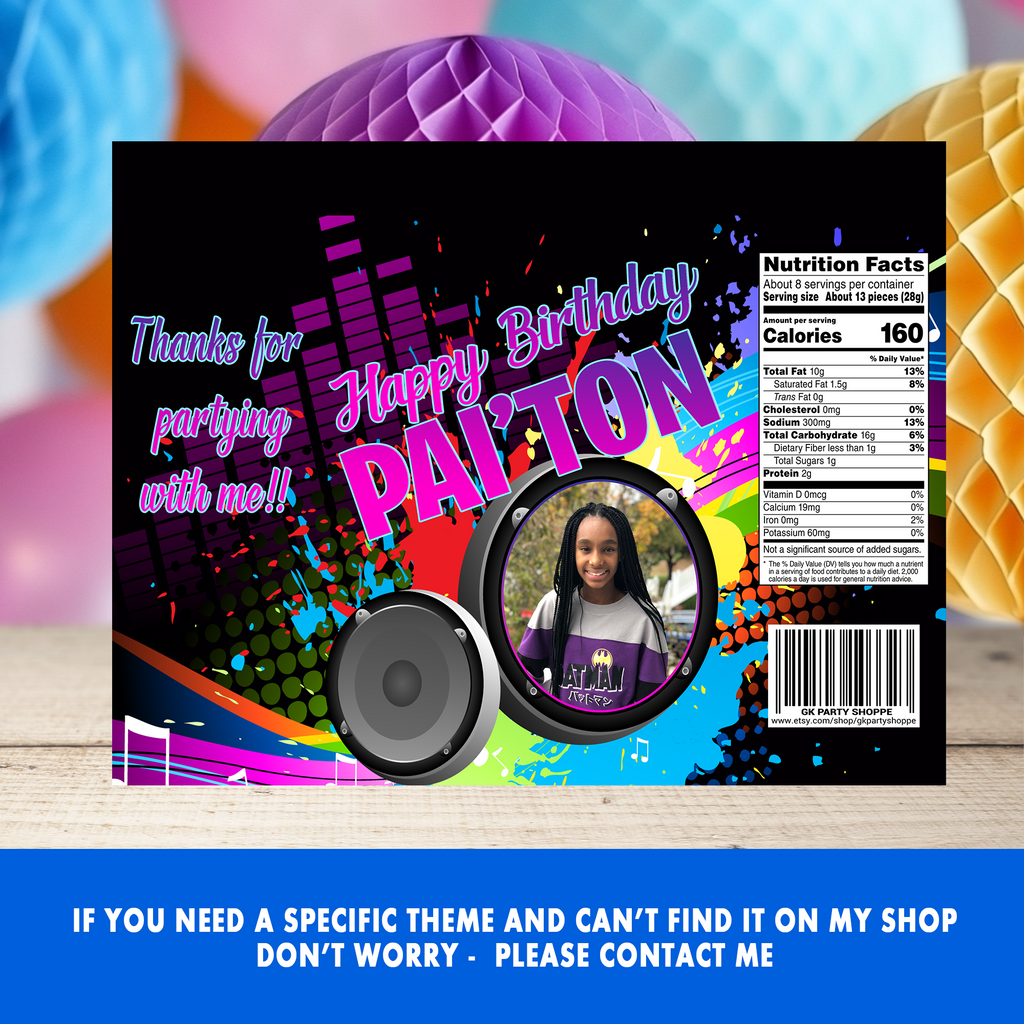 Party Like a Pop Star! Dance Party Favor Wrappers & Labels | Fun Birthday Favor | Digital & Print Options