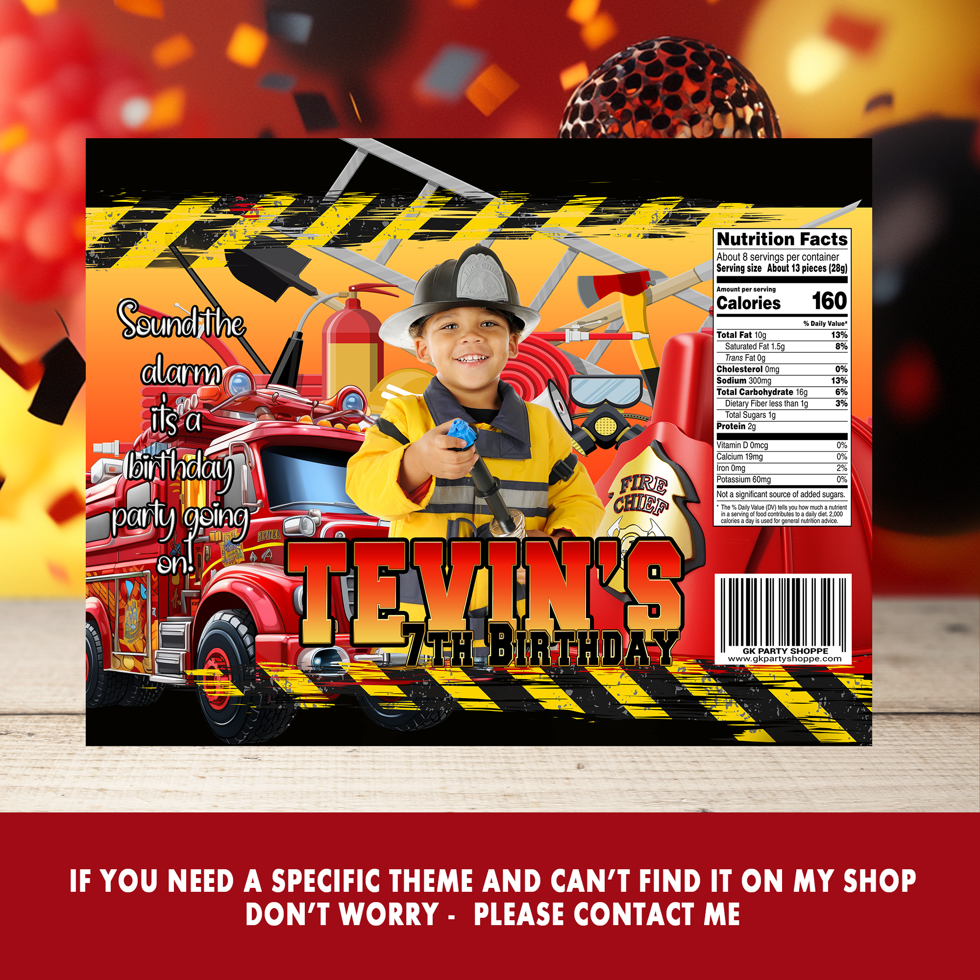 Sound the Alarm! Firefighter Party Favor Wrappers & Labels | Alarmingly Cute Birthday Party Printable | Digital & Print Options