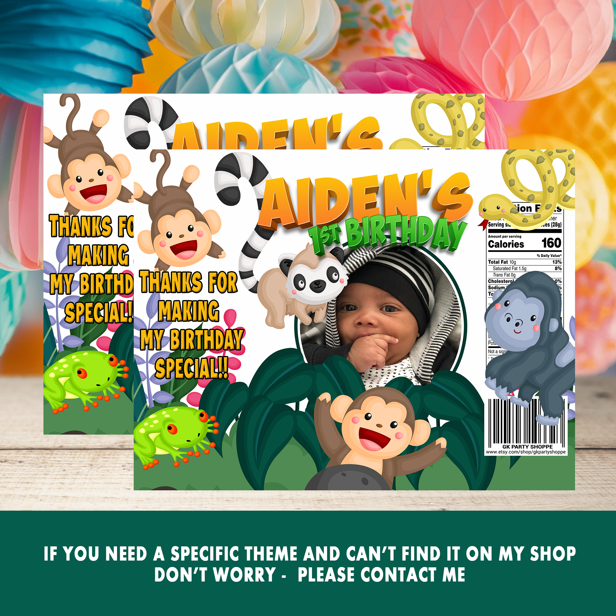 Jungle Safari Fun! Safari Party Favor Wrappers & Labels | First Birthday Printable Party Favor | Digital & Print Options