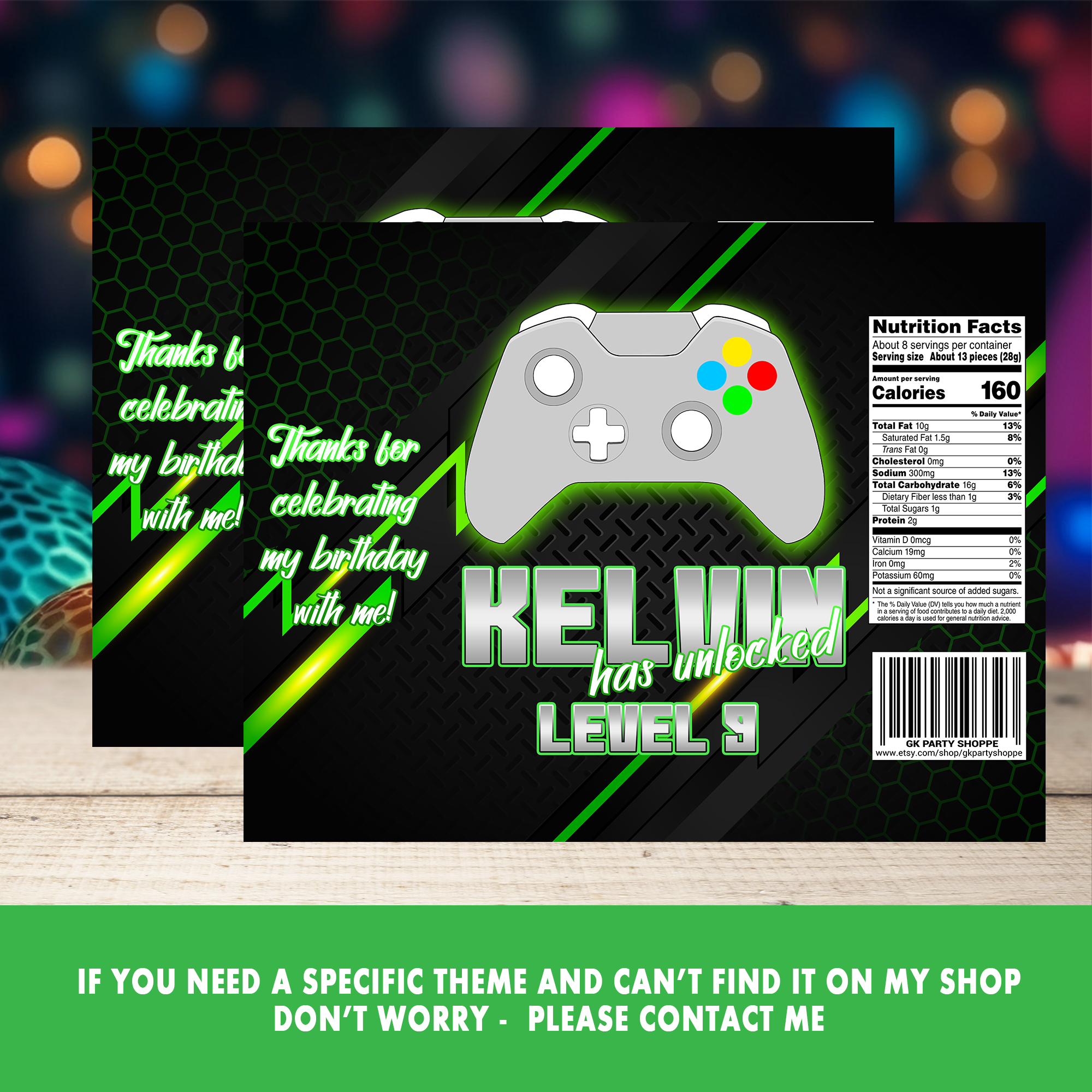 Level Up the Fun! Video Game Party Favor Wrappers & Labels | Fun Gamer Birthday Party Favor | Digital & Print Options