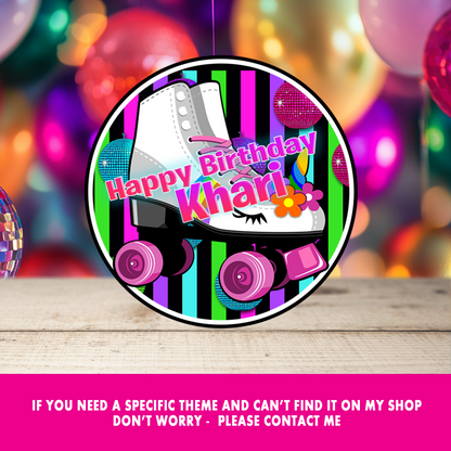 Roll Into Fun! Skate Party Cupcake Toppers | Fun & Trendy Tween and Teen Birthday Party Favors | Digital & Print Options