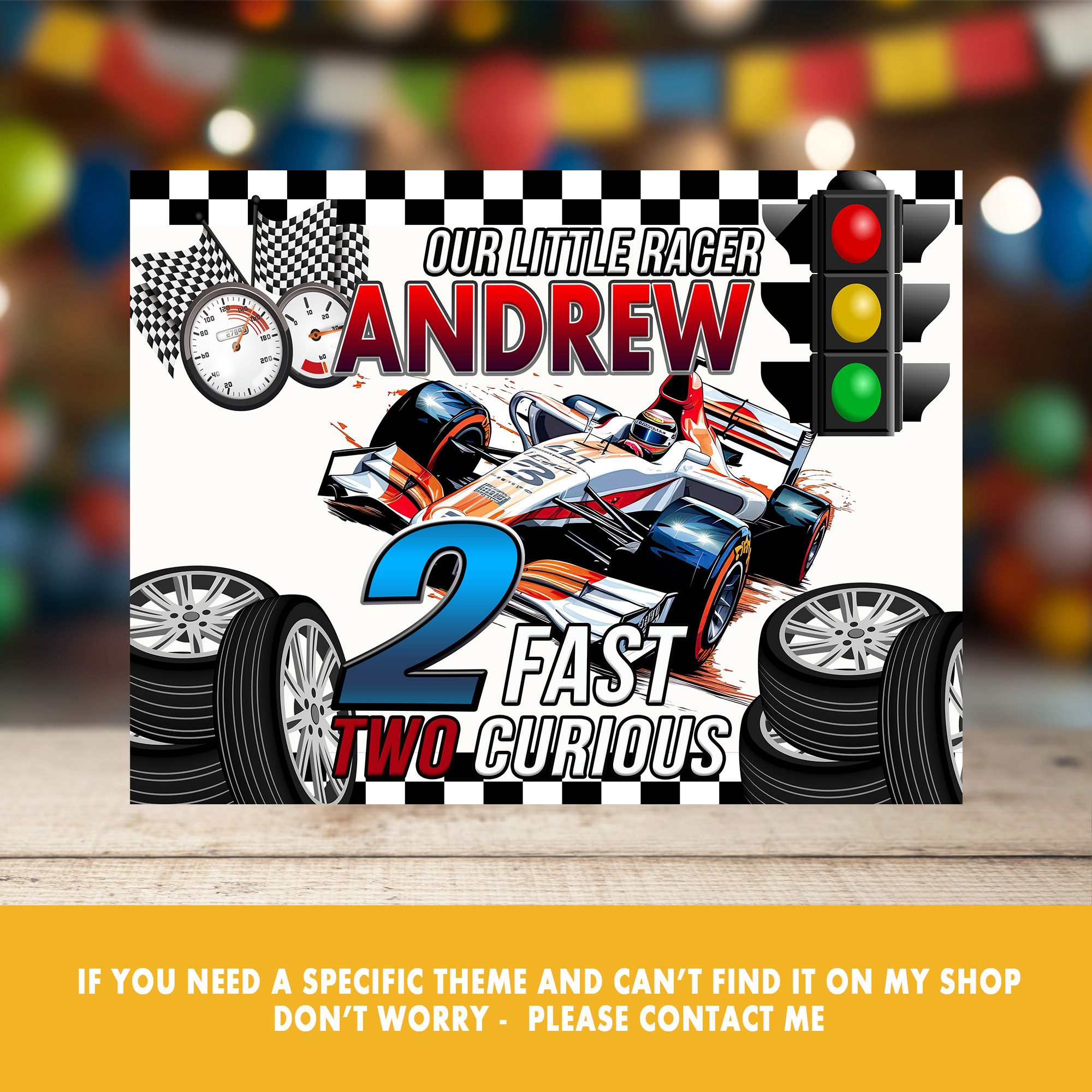 2 Fast 2 Curious Theme | Edible Cake Image Topper | Racing Birthday Party | Digital + Print Option