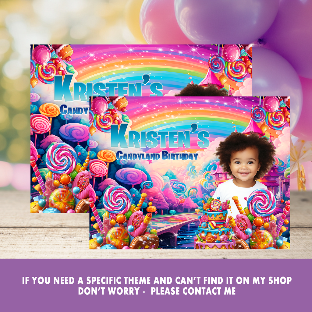 Candyland Inspired | Candyland Edible Cake Topper | Half & Quarter Sheet Sizes