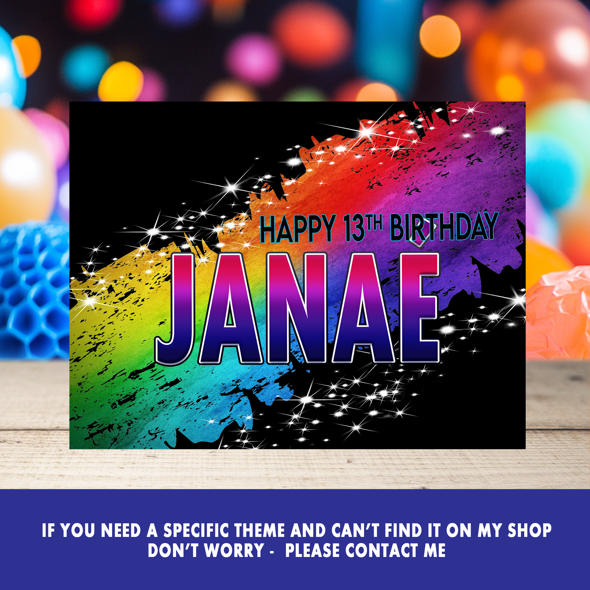 Color Party Birthday | Edible Cake Image | Rainbow Birthday Party | Digital + Print & Ship Option