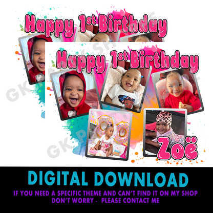 EDIBLE CAKE FROSTING SHEET | 1ST BIRTHDAY