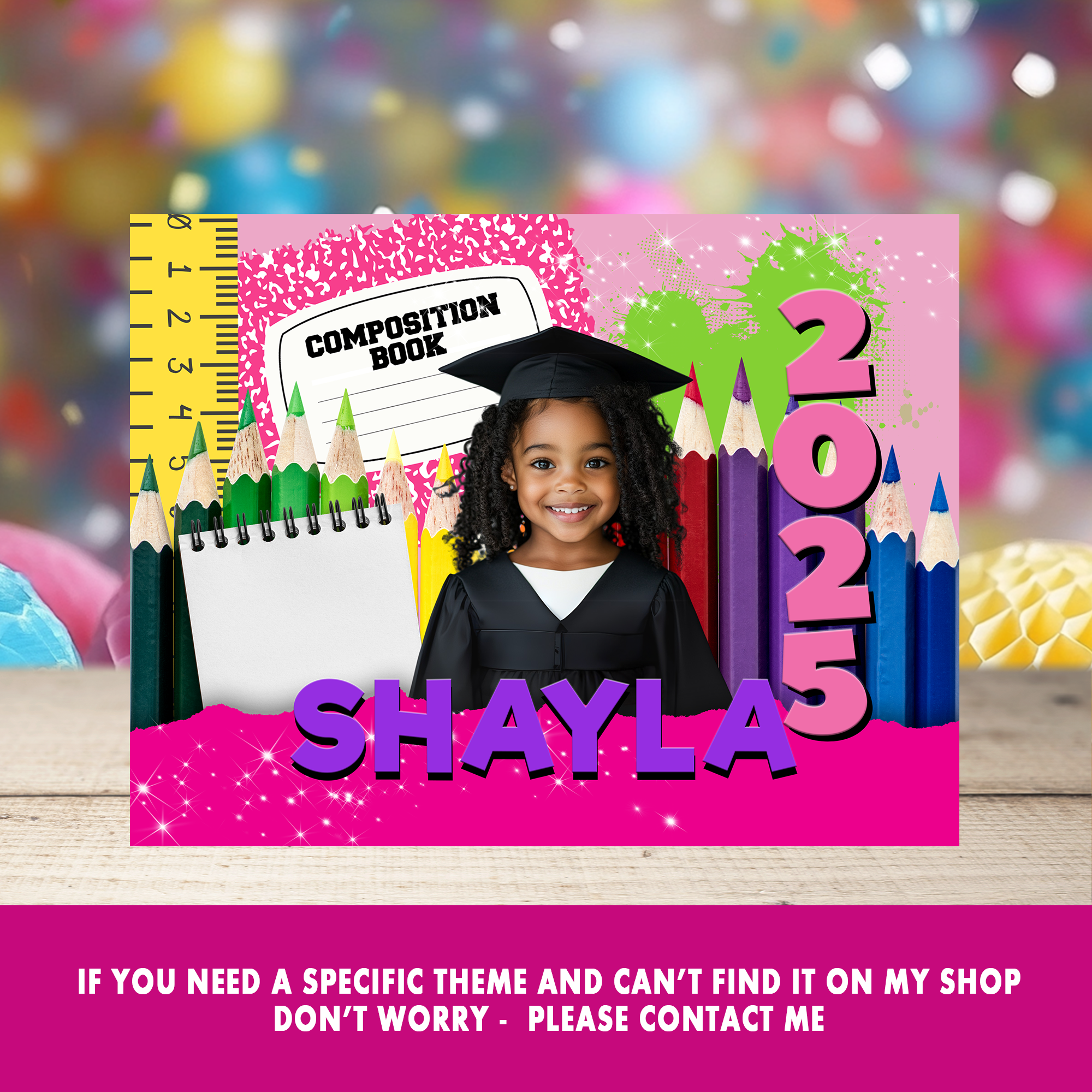 Hooray, I’m on My Way! | Kindergarten Graduation Edible Cake Topper | Half & Quarter Sheet Sizes