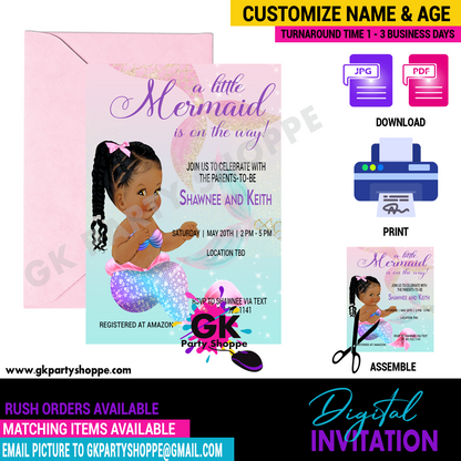 INVITATION | BABY SHOWER | MERMAID THEME