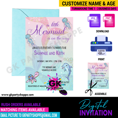 INVITATION | BABY SHOWER | MERMAID THEME