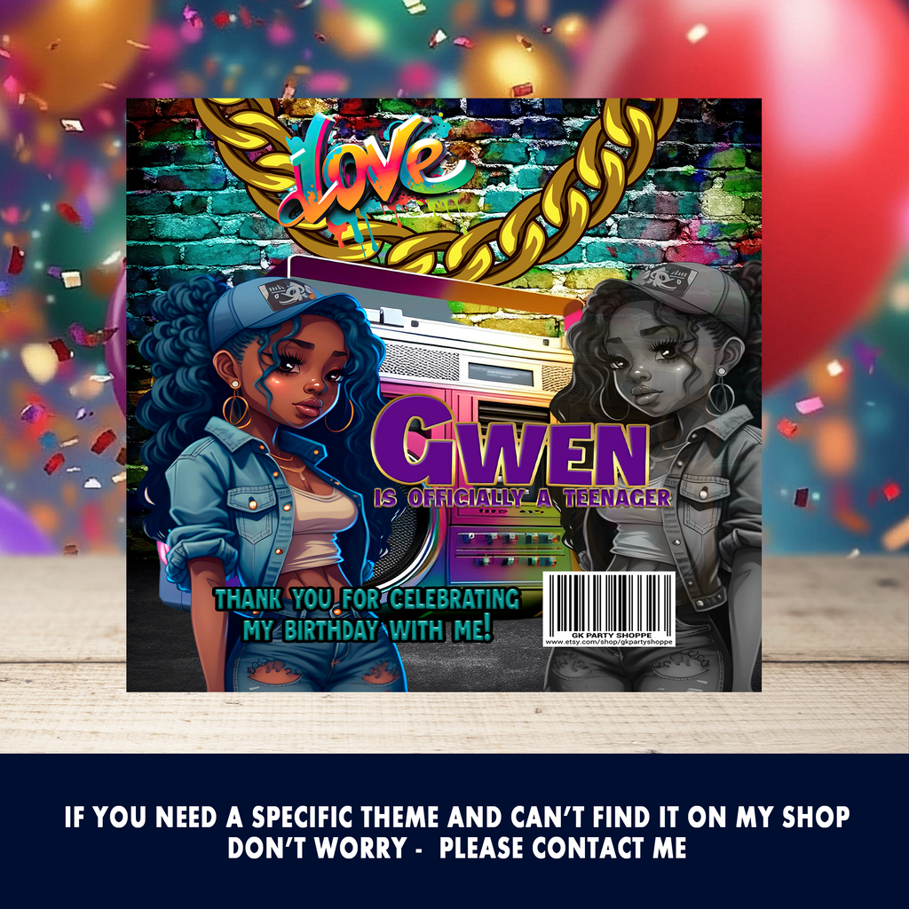 13th Birthday | Marshmallow Treat Label Party Favor | Tween Birthday Party | Digital + Print Option