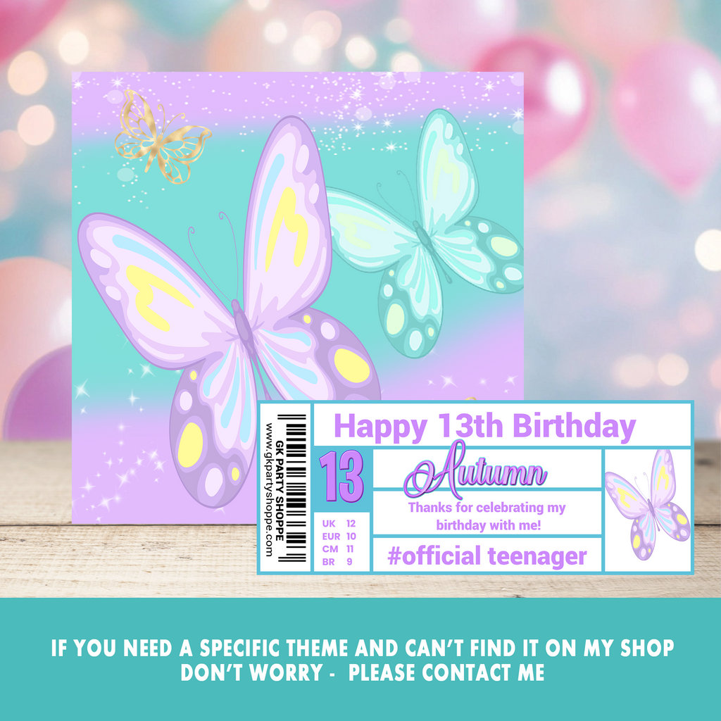 Butterfly Bliss Gift Bag, Gable Box & Shoe Box | Flutter & Fly Party Favors | Beautiful Butterfly Theme | Digital & Print Options