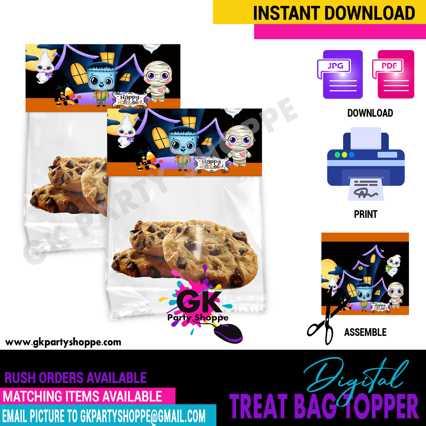 TREAT BAG TOPPER | HALLOWEEN  | DIGITAL INSTANT DOWNLOAD