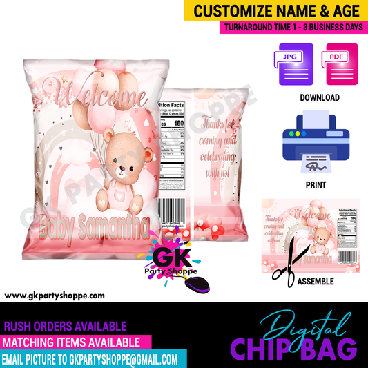 CHIP BAG | BABY SHOWER BEAR