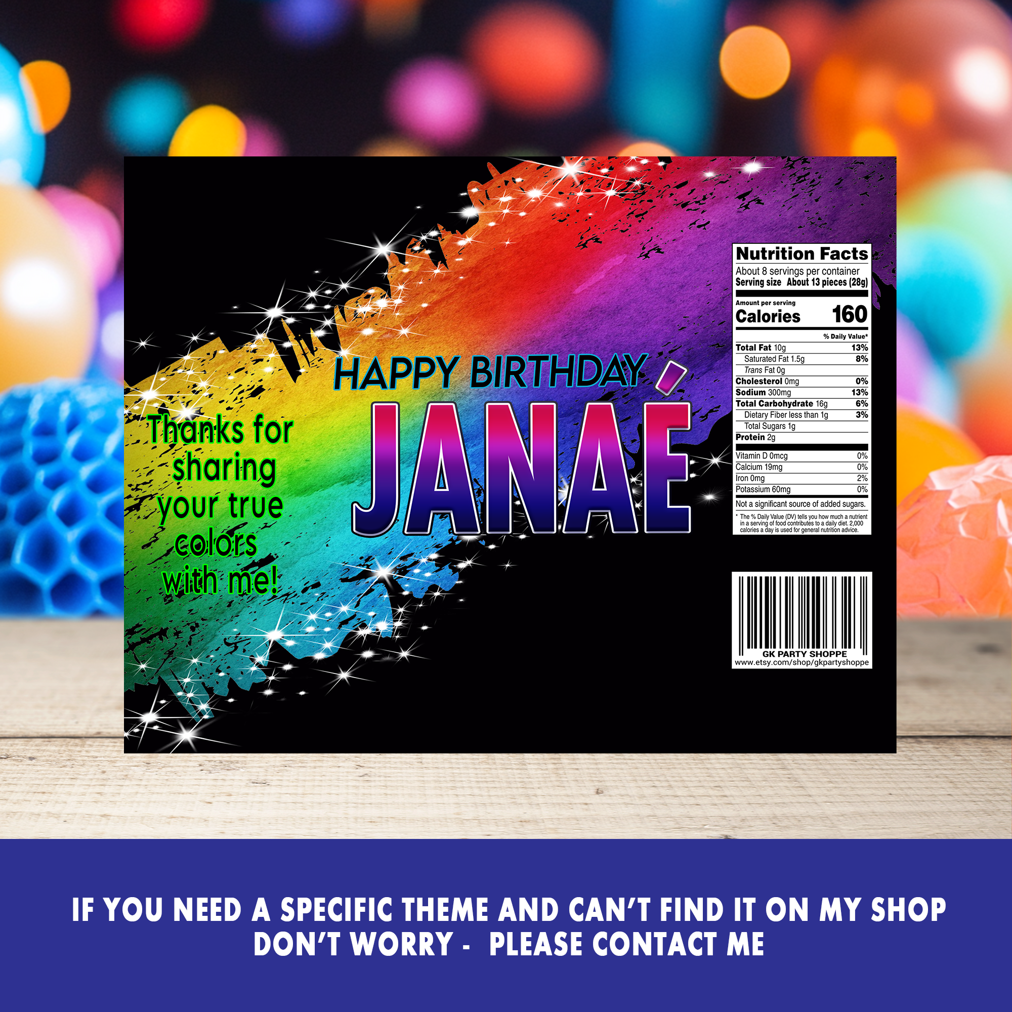 Bright & Fun Color Party Favor Wrappers & Labels | Colorful Birthday Party Favor | Printable File | Digital & Print Options