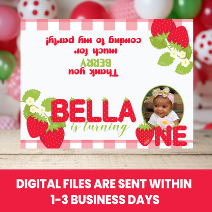 Berry Sweet One | Treat Bag Topper | First Birthday Party Favor | Digital & Print Options