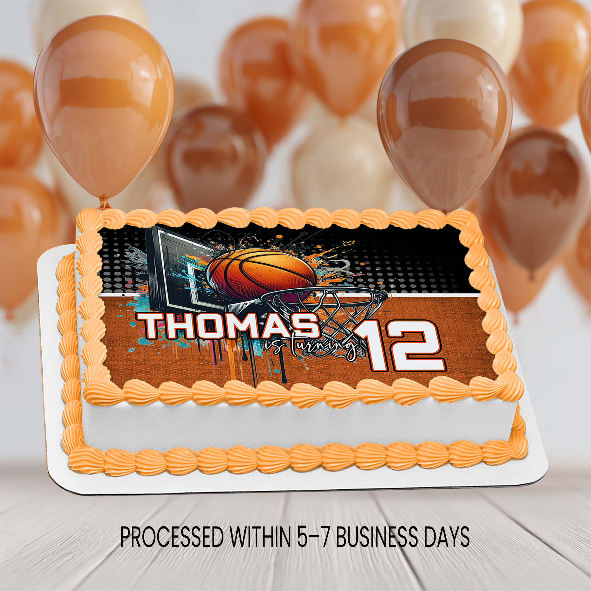 Basketball Theme | Edible Cake Image Topper | Sports Birthday Party | Digital + Print Option