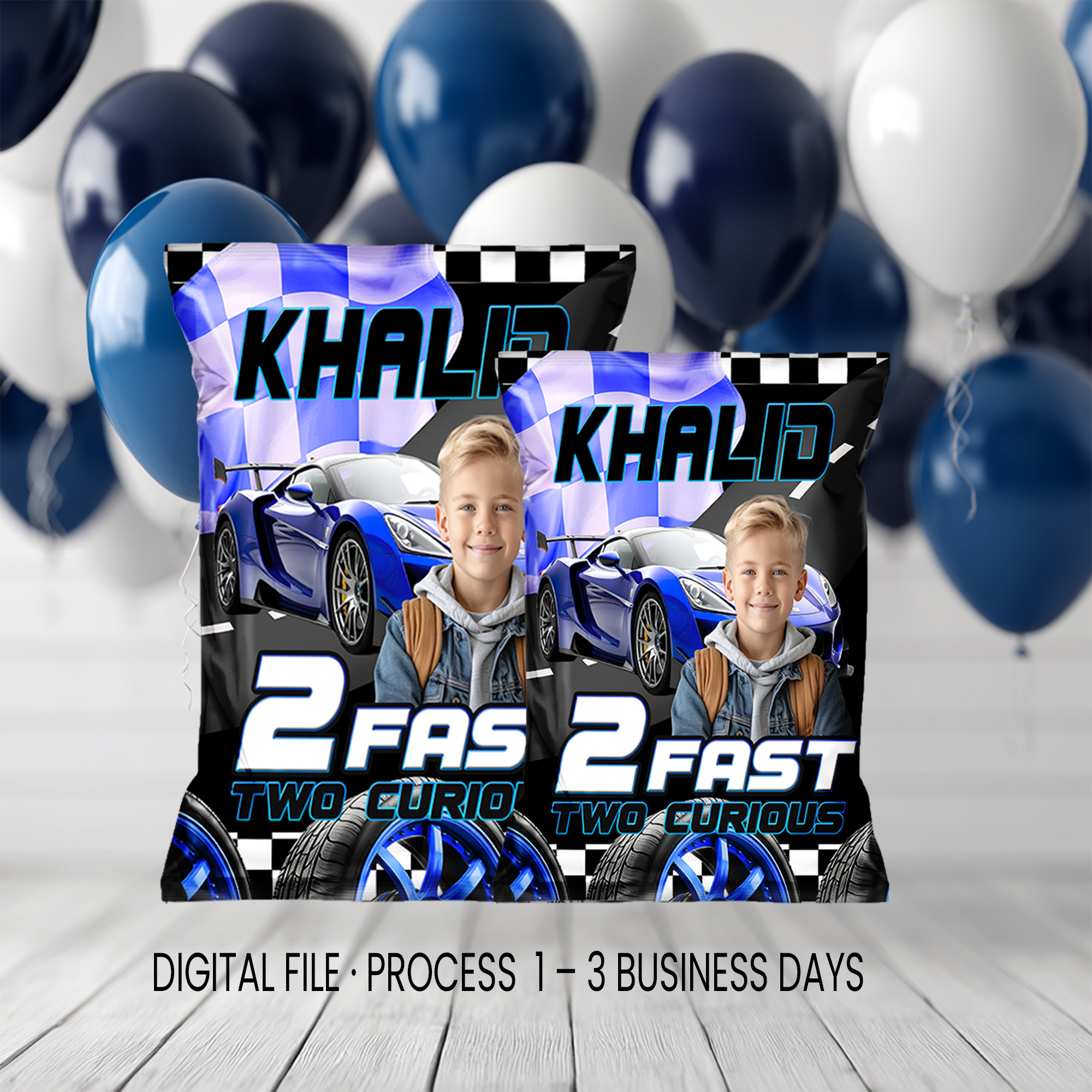2 Fast 2 Curious Chip Bag Wrapper Party Favor | Racing Birthday Theme | Digital + Print Option
