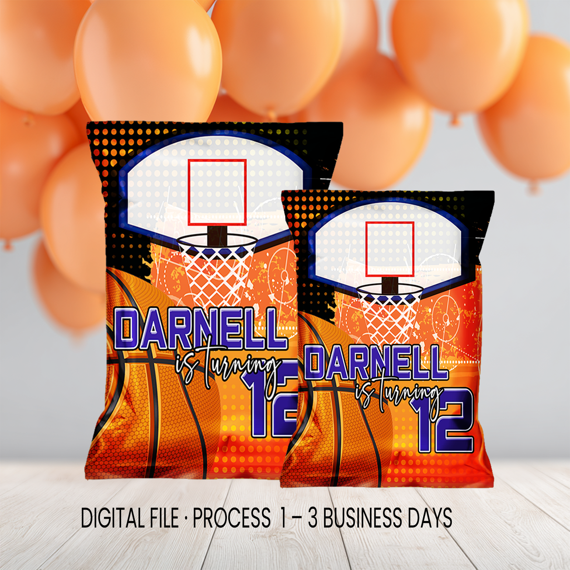 Basketball Theme | Chip Bag Wrapper Party Favor | Sports Birthday Party | Digital + Print Option