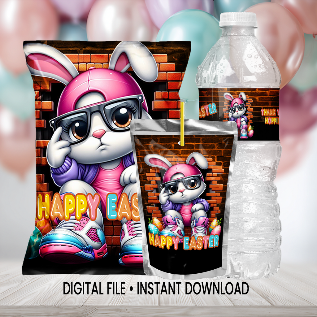 Easter Party Favor Labels | Chip Bag, Juice, Water Bottle | Instant Download