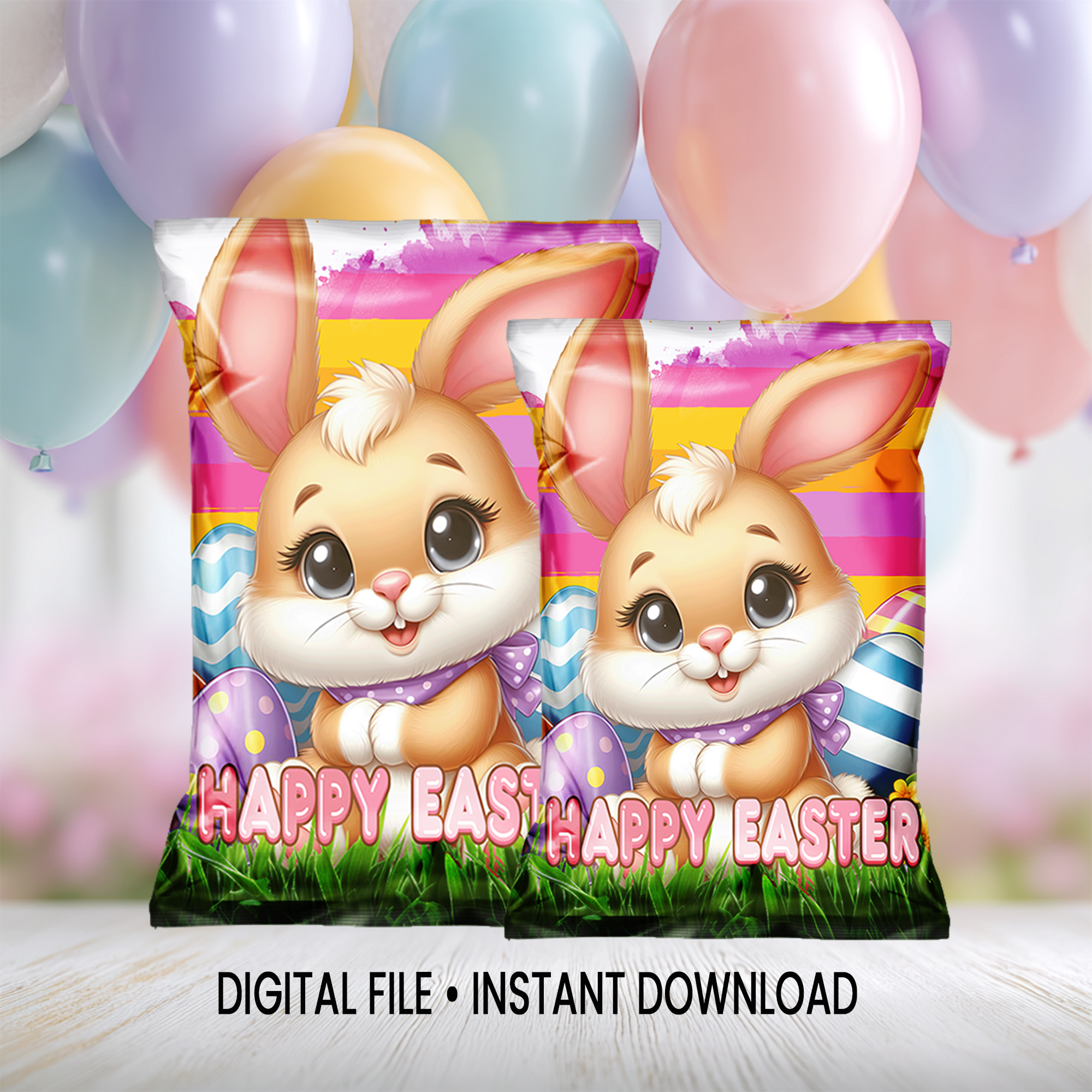 Easter Chip Bag Wrapper | Kids Party Favor | Instant Download