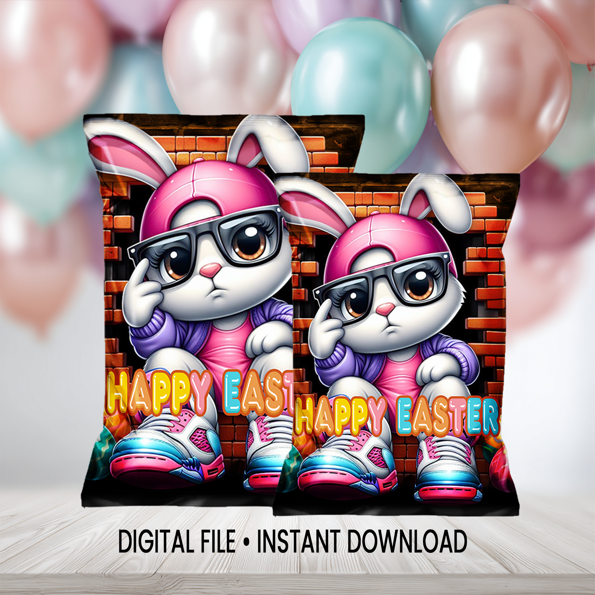 Easter Chip Bag Wrapper | Kids Party Favor | Instant Download