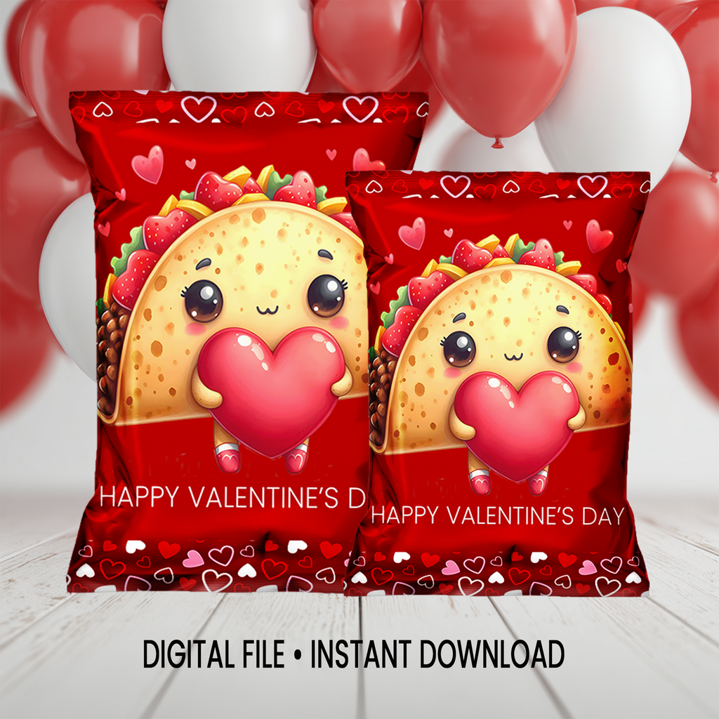 Valentine Chip Bag Wrapper | Kids Classroom Party Favor | Instant Download