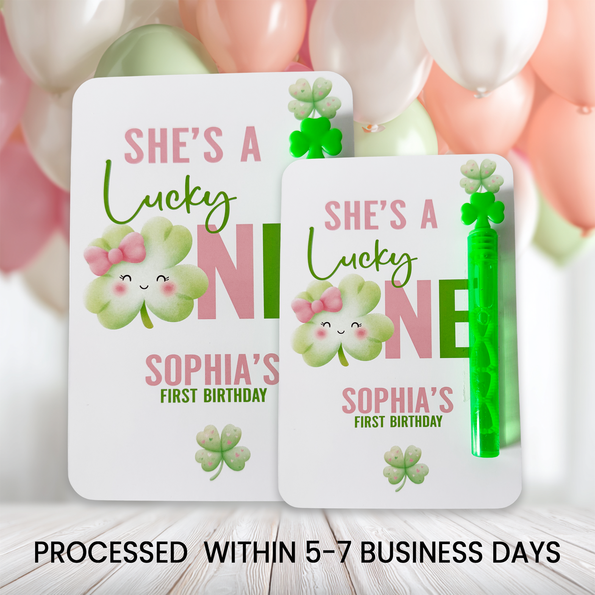 She’s A Lucky One Mini Bubble Party Favors | First Birthday Favors | St. Patrick's Day Birthday