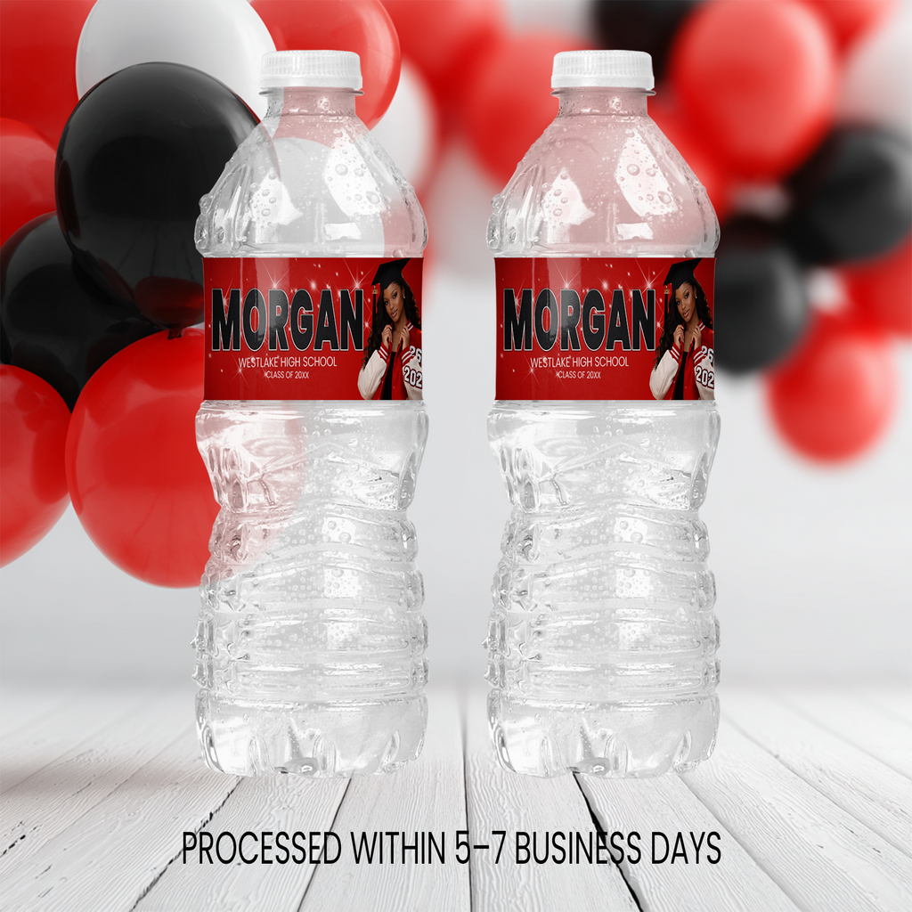 Graduation Water Bottle Wrappers | Drink Labels | Class of 2026 Party Decor | Printed & Shipped
