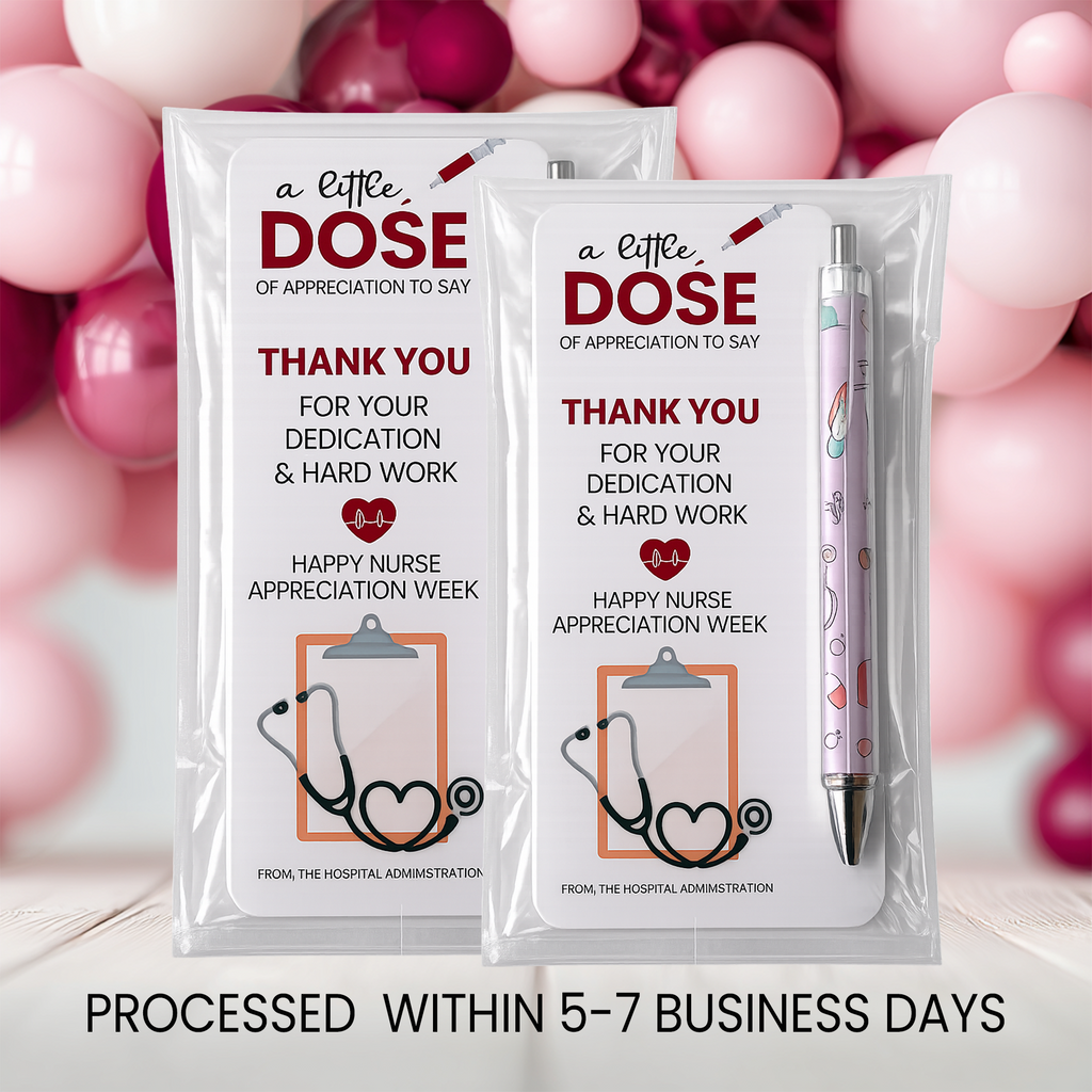 Nurse Appreciation Pen Card Favors | Healthcare Thank You Gift, Personalized Ink Pen