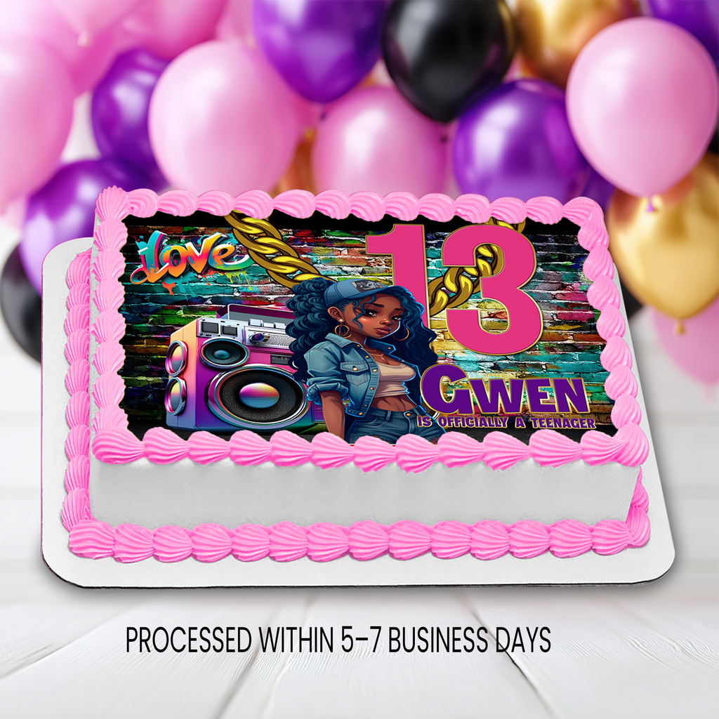 13th Birthday | Edible Cake Image Topper | Tween Birthday Party | Digital