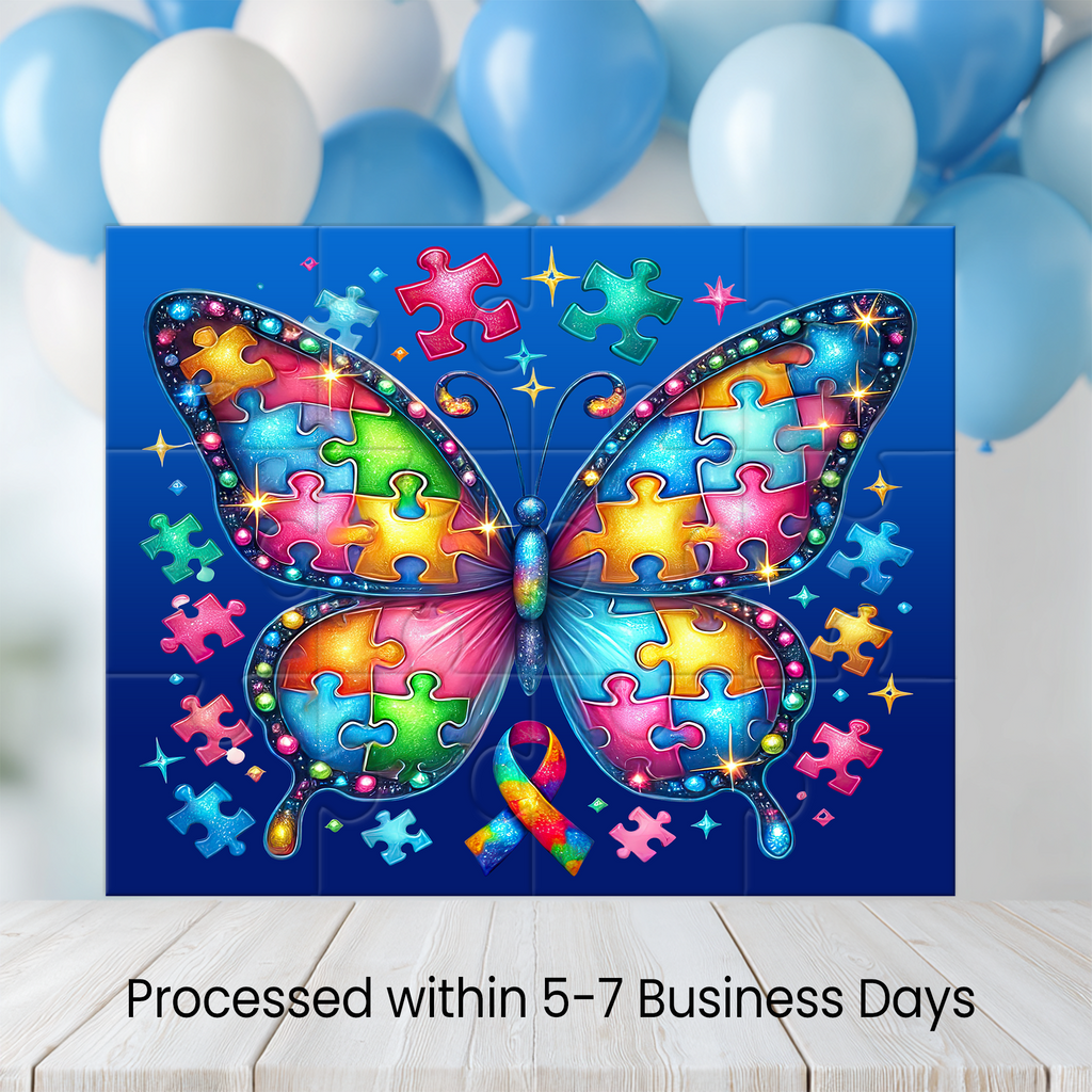 Autism Awareness Puzzle Favors | 12 Piece Kids Butterfly Design
