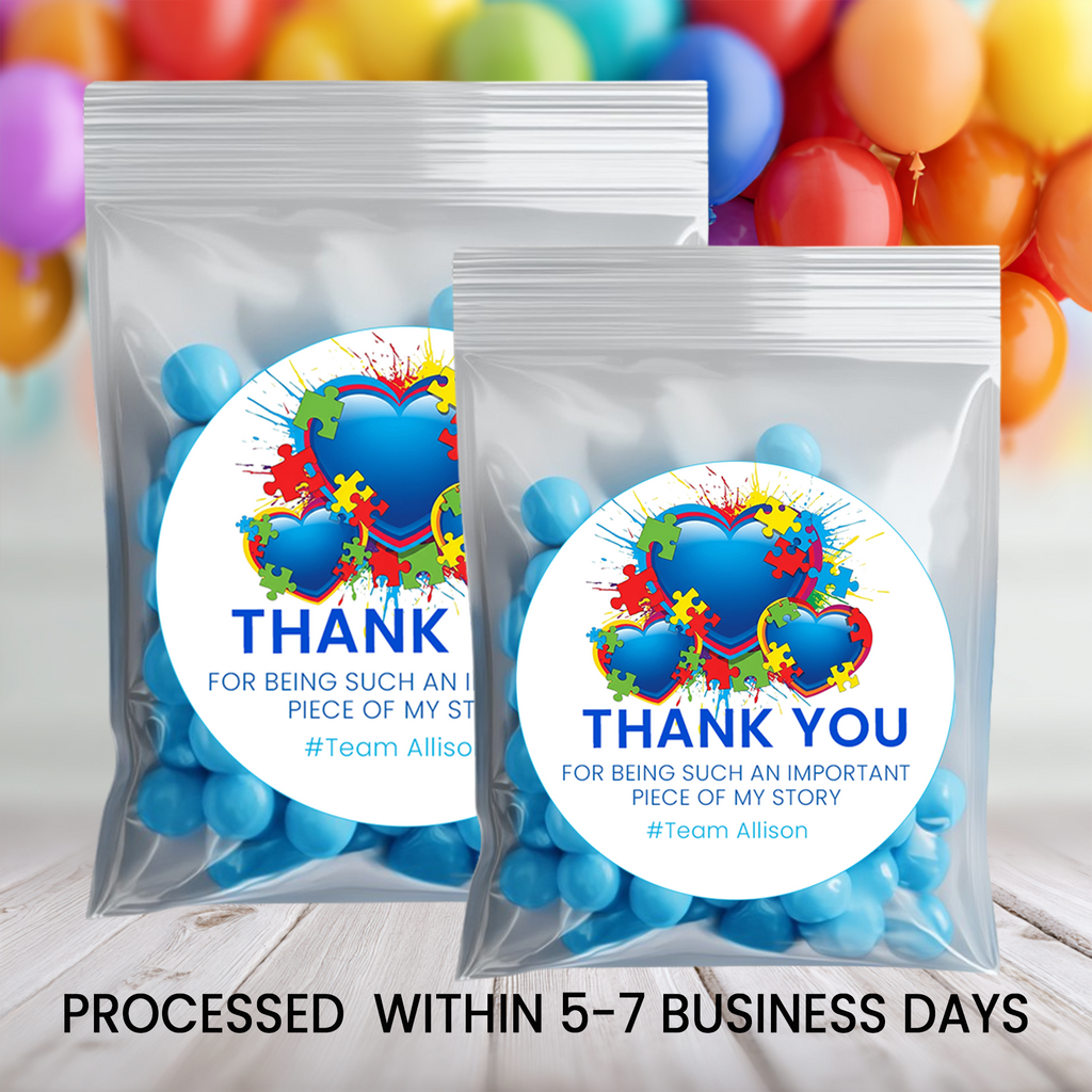 Autism Awareness Month Stickers | Personalized 2.5 Inch Circle Stickers | Classroom Gifts & Event Favor Seals