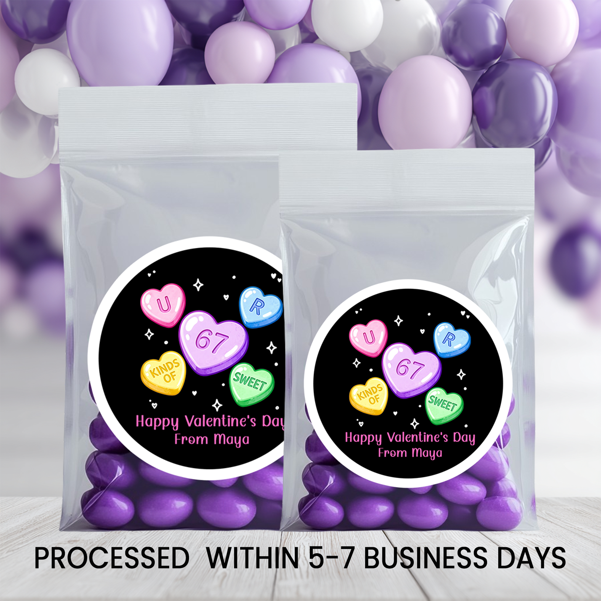 You Are Kinda 6 7 Sweet | Valentine Party Favor Stickers | Kids Valentine Stickers | Treat Bag Seals | Printed Stickers