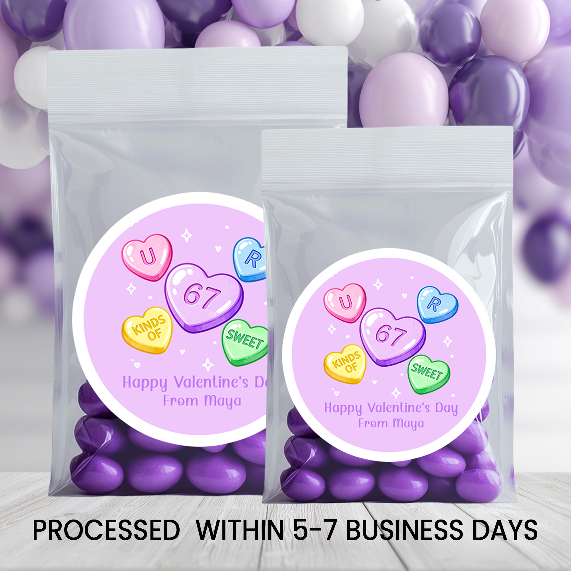 You Are Kinda 6 7 Sweet | Valentine Party Favor Stickers | Kids Valentine Stickers | Treat Bag Seals | Printed Stickers