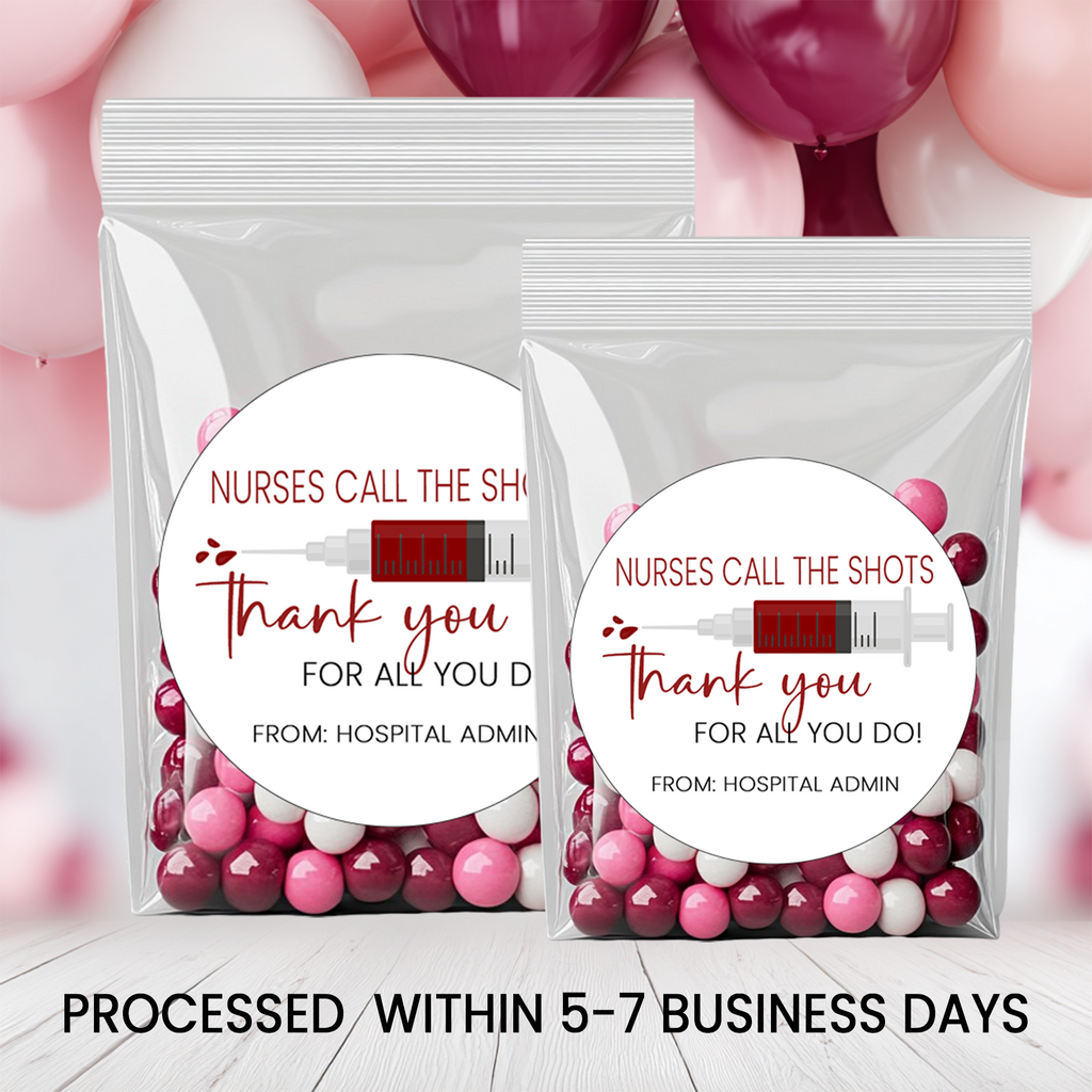 Nurse Appreciation Stickers | Thank You Healthcare Worker Favor Labels