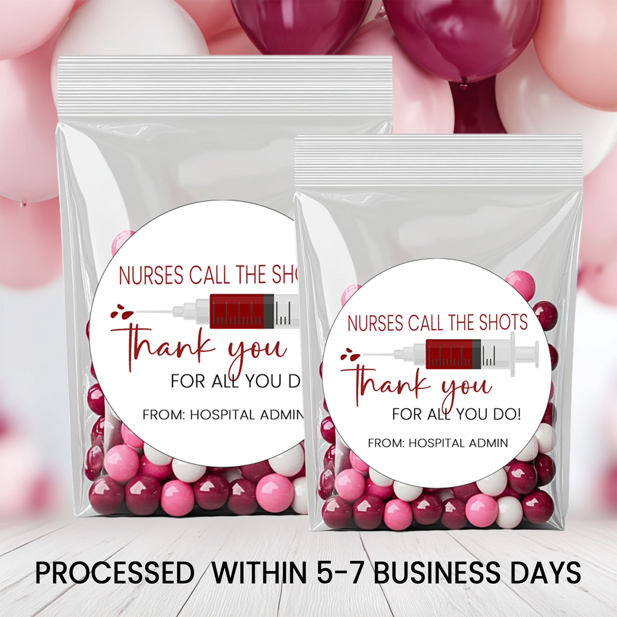 Nurse Appreciation Stickers | Thank You Healthcare Worker Favor Labels