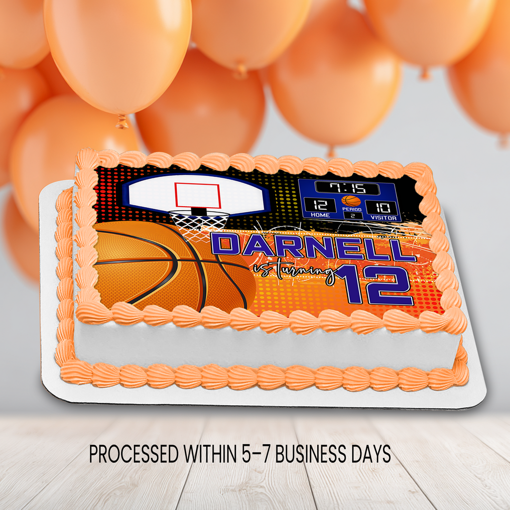 Basketball Theme | Edible Cake Image Topper | Sports Birthday Party | Digital