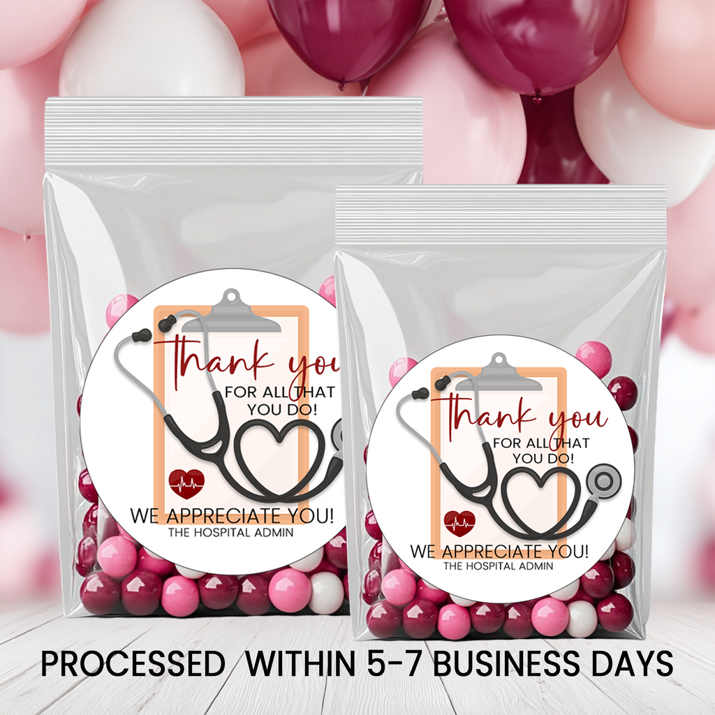 Nurse Appreciation Stickers | Thank You Healthcare Worker Favor Labels